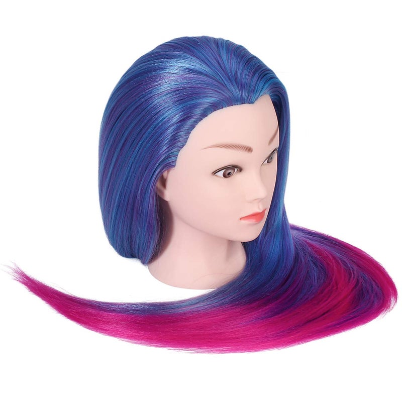 TopDirect Mannequin Head with Hair, 29" 100% Synthetic Fiber Training Head Manikin Cosmetology Hair Doll Head Styling Hairdressing Training Braiding Practice Heads with Clamp Holder and Tools - Image 4